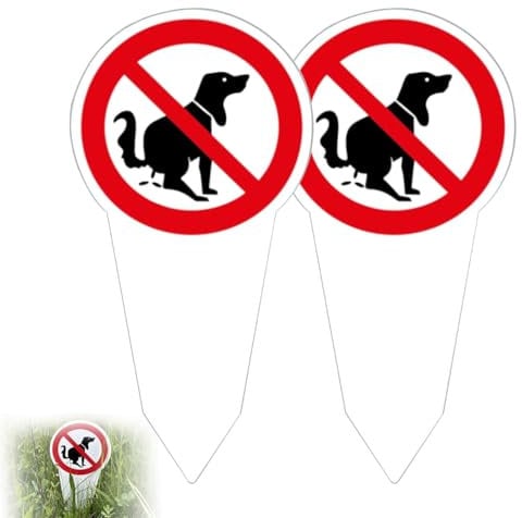 Yuiturt 2 Stück Steckschild Kein Hundeklo 30 x 15 cm Hunde Kacken Verboten für Garten, Park & Rasen, Wetterfest & UV-beständig, Beidseitig bedruckt aus stabilem PVC
