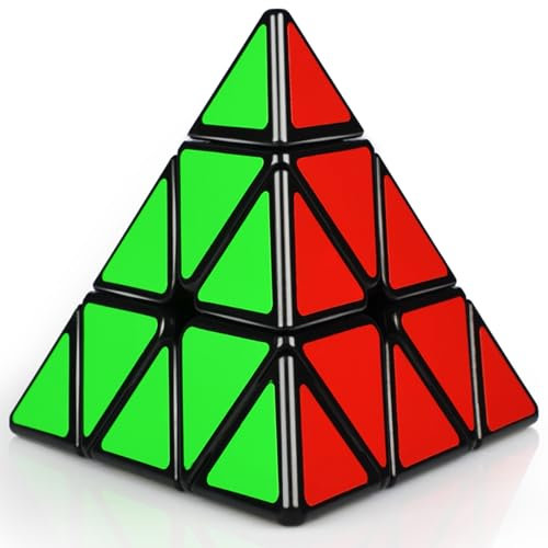 SISYS Triángulo Piramide Speed Cube, Pyraminx Rompecabezas Cubo Mágico LISO Magic Puzzle Cube Con Pegatinas de PVC Juguete Educativo para Niños y Adultos