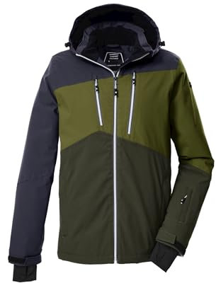 Killtec Herren Skijacke Funktionsjacke mit Kapuze und Schneefang KSW 306 MN SKI Jckt wasserdicht, Winddicht, atmungsaktiv 00788-moos L
