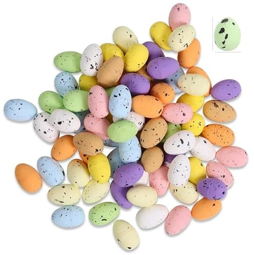 100 Stück Ostereier Zum Aufhängen Eier Zum Bunte Plastik Eier Ostern Ostereier Deko Gesprenkelte Plastikeier Aufhängen Osterei Dekorationen Ostereier Zum Befüllen Ostern Eier