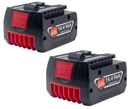ARPZPPSK Lithium-Batterie-Akku, Kompatibel Mit Bosch, Elektrowerkzeug, 14,4 V, 4,0 Ah, for GBH GDR GSR 1080 DDS180 BAT614G, Ersatz-Li-Ionen-Akku-Ladegerät-Set(2pcs 4.0Ah)