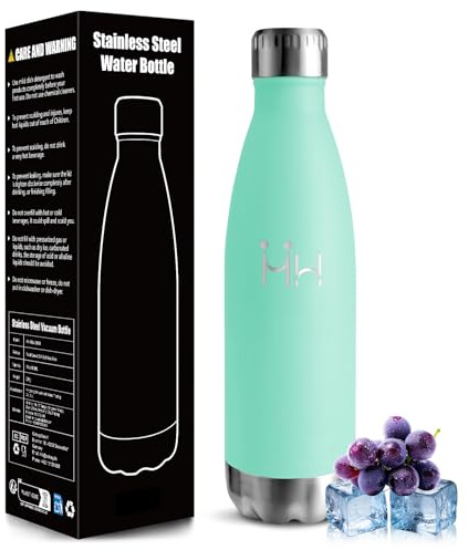Mulbijeo Borraccia Termica Bambini, 500ML Senza BPA, Borracce, Acciaio Inossidabile 18/8, Bottiglia Termica A Prova di Perdite, Bottiglia Acciaio Inox per Scuola, Yoga, Ufficio e Attività All'aperto