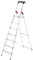 Hailo L60 StandardLine Alu-Sicherheits-Stehleiter - Leiter 7 Stufen belastbar bis 150 kg - stabile Holmführung - Stehleiter mit Ablage - klappbare Aluleiter Made in Germany - Leiter rostfrei - Silber