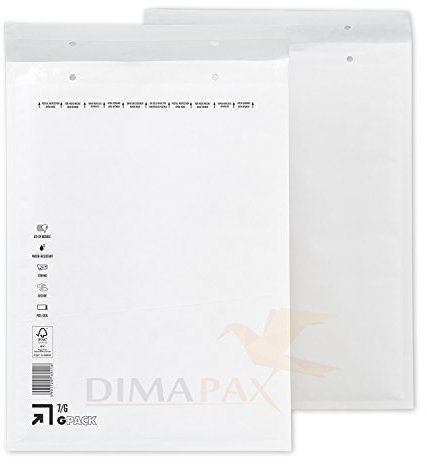 200 x Luftpolstertaschen Versandtaschen braun weiß alle Größen wählbar dimapax (200 x G7, weiß)