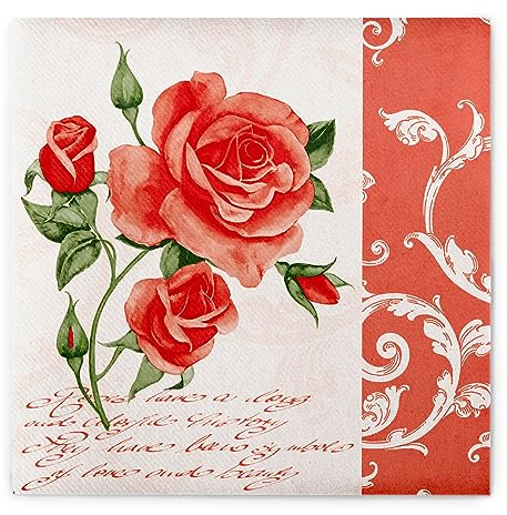 Sovie HOME Serviette ROMANTIC | Airlaid-Servietten 40x40 cm | hochwertige Einweg-Servietten für Hochzeit oder Feiern | extrem saugstark & stoffähnlich | 12 Stück (Rosa)