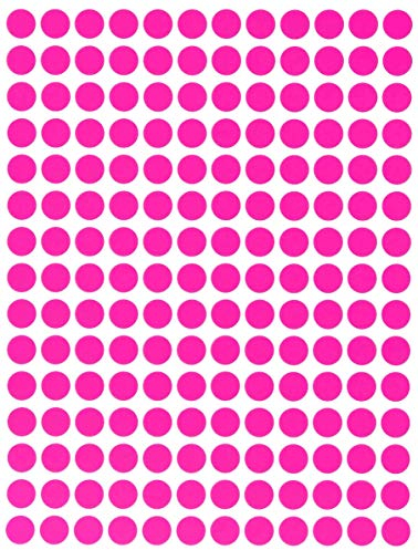Royal Green Aufkleber Neon Pink 8 mm runde Punkt Sticker – 0,3 Zoll Klebepunkte im 900 Pack