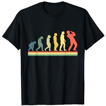 Saxophonspieler Geschenk Evolution Saxophon T-Shirt