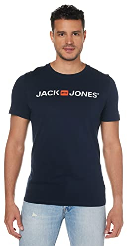 JACK & JONES Herren Rundhals T-Shirt JJECORP Logo - Slim Fit Plussize XXL-8XL, Größe:3XL, Farbe:Navy Blazer 12184987