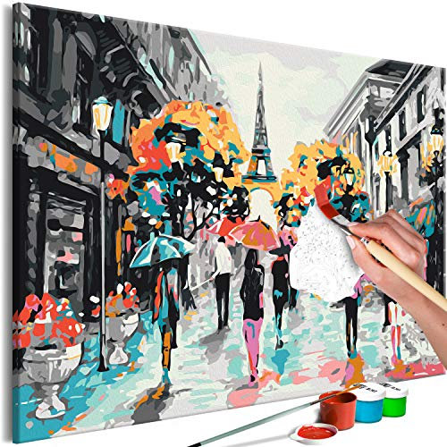 murando - Peinture par Numéros Adulte DIY 60x40 cm - Avec Cadre, Peintures Acryliques et Pinceaux - Tableau à Faire Soi-Même Loisir Créatif - Paris Eiffel France Paysage n-A-1226-d-a