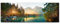 BilderKing Wandbild Wasserfall Hintersee Bayern - 150cm x 50cm Alu-Dibond 3mm weiß + Rückrahmen