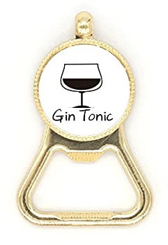 Outline Of Gin Tonic Beer Bottle Cap Opener Stainless Steel Key Chain