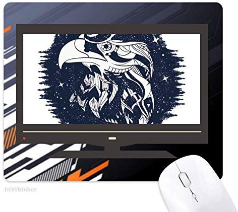 Eagle Forest Stars Art Pattern Computer Non-Slip Rubber Mousepad Game Office
