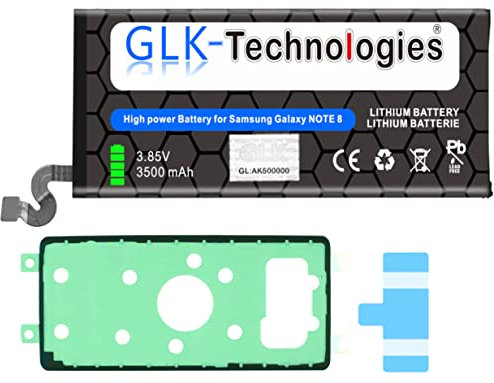 Batteria di ricambio ad alta potenza, compatibile con Samsung Galaxy Note 8 SM-N950F EB-BN950ABE | GLK-Technologies Battery | accu | 3500 mAh | incl. 2 nastri adesivi