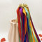 Zauberstäbe mit Band Glocken,50 Stück Luftschlangen Seide Fee Stick,Wedding Twirling Streamers Ribbon Wedding Wands Stick für Hochzeit Partys Babypartys Geburtstag Urlaub Feiern Weihnachten,Regenbogen