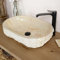 wohnfreuden Marmor Waschbecken creme oval 60 cm - Unikat Aufsatzwaschbecken aus Stein für das Badezimmer