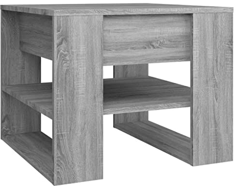 vidaXL Couchtisch Beistelltisch Kaffeetisch Sofatisch Teetisch Tisch Wohnzimmertisch Ablagetisch Grau Sonoma 55,5x55x45cm Holzwerkstoff