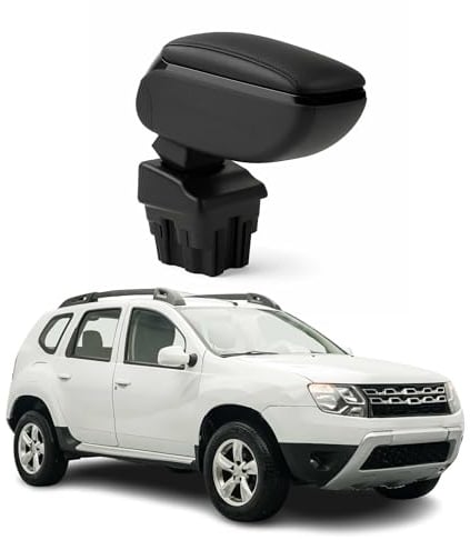 OMAC Armlehne Mittelarmlehne kompatibel mit Dacia Duster 2010-2017 PU-Leder ABS Schwarz