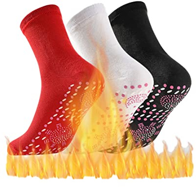 HADAVAKA 3 Pair Tourmaline Sock, Foot Thermotherapeutic Sock, Magnetic Self-heating Socks,Tourmaline Slimming Sock, Magnetic Tourmaline Sock Self-heating Socks