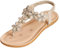 CARETOO Sandali Piatti Infradito Donna, Scarpe Estivi da Spiaggia Bohemia Flip Flop Spiaggia Estivi Scarpe Casual Open Toe Tacco Piatto (Beige, 42 EU)