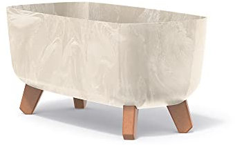 Gracia Maceta Rectangular – 19,5 x 39 x 18,7 cm – para Interior y Exterior – Maceta Minimalista – Maceta de jardín Resistente a la Intemperie con inse