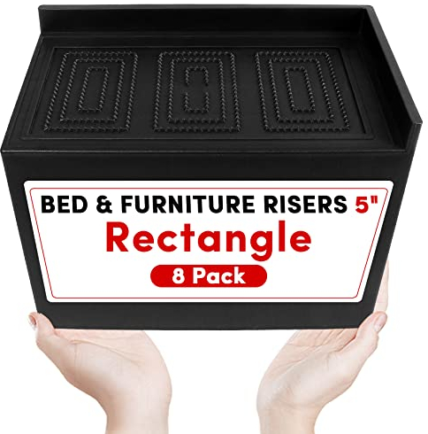 DEDU Betterhöhungen 12,7 cm Heavy Duty 8 Pack, Möbelerhöhungen für Sofas Übergroß mit Anti-Rutsch-Pad, Counch Riser unterstützt bis zu 1000 kg für Bett, Couch, Schreibtisch, Stuhl (Schwarz)