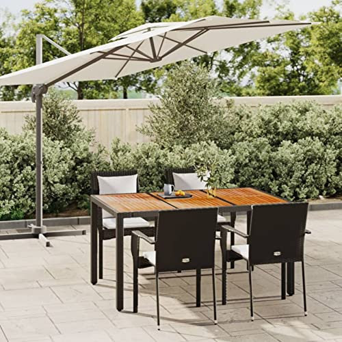 Yolola 5-TLG gartenmöbel essgruppe Rattan Garten sitzgruppe 4 Personen gartenmöbel Set 4 stühle mit Tisch Balkon möbel terrassenmöbel gartenlounge Set Gartengarnitur-5-tlg-3
