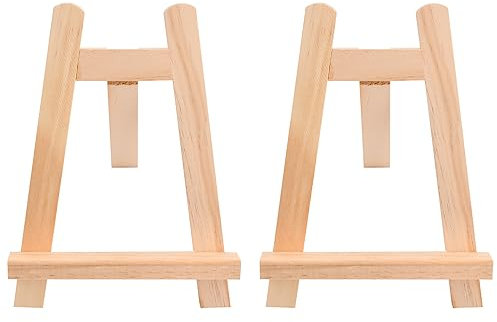 Laughhe Mini Staffelei 2 Stück Staffelei Stände Mini Holzstaffelei Kompakte Staffelei Mini Staffeleien Holz Staffelei Holz Klein Staffelei Bilderrahmen Halterung für Hochzeit