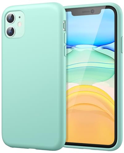 JETech Silicone Hülle für iPhone 11 (2019) 6,1-Zoll, seidigem Ganzkörper-Schutzhülle Case Cover, mit weichem Mikrofaser-Innenfutter stoßfestes Abdeckung (Grün)