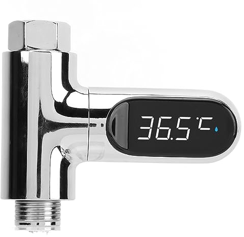BuyWeek Duschthermometer, LED Digital Baby Badethermometer Aluminium Dusche Wasserthermometer für Zuhause, Badezimmer, Küche