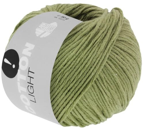LANA GROSSA Cotton Light | Multifile Baumwollmischung | Handstrickgarn aus 50% Baumwolle & 50% Polyacryl | 50g Wolle zum Stricken & Häkeln | 123m Garn FB 7