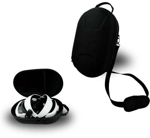 VR Hard Carrying Case for Meta Quest 3,Travel Protect Box Shockproof Storage Bag for VR Gaming Headset and Touch Controllers, with Shoulder Strap,38 * 24 * 15.5cm