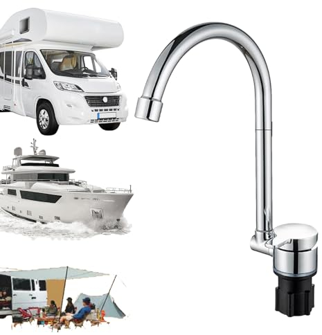 Klappbarer Wasserhahn für Wohnmobile | 360° horizontal drehbarer, klappbarer Wasserhahn mit Einhebelsteuerung | Küchenarmaturen für Wohnmobile, Wohnwagen, Bootshäuser, Yachten Fulenyi