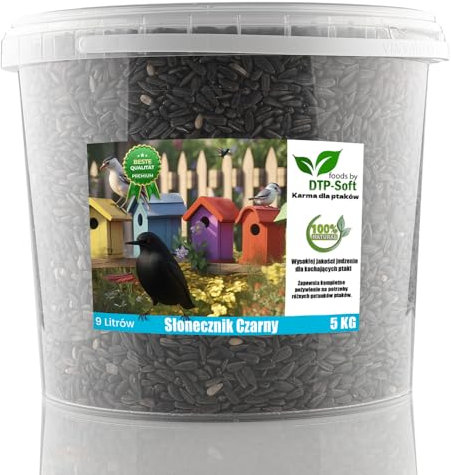 5 kg de graines de tournesol noires - Nourriture pour oiseaux sauvages - Tournesols dans un seau (5 kg)