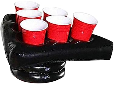 VICASKY 1Stk Wasserpong Aufblasbares Bier Pong Rack Tischtennisbälle Pongball-Hut Hutablage aufblasen Hutablage für Halloween-Spiele Luft pusten Tablett dreieckiger Hut