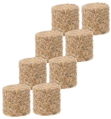 Vaguelly 8 Piezas Mini Adorno pajar fardos heno para establo fardos heno para Manualidades Decorate casa decoración Mini pajar casa muñecas en Miniatura pajar otoño