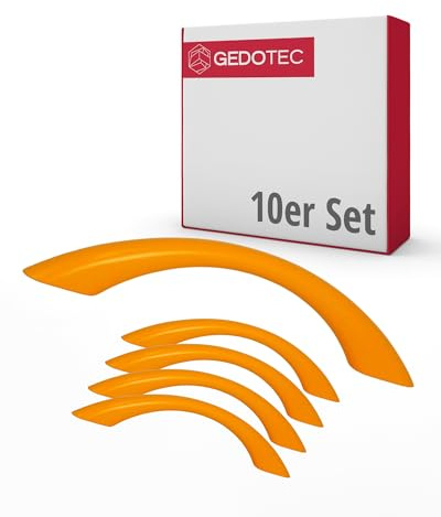 Gedotec Möbelgriffe für Kinderzimmer | Bohrabstand 96 mm | Farbe Orange | 10 Stück | Schubladengriffe Kunststoff | COLOUR | Türgriffe bunt | Möbelgriffe Kinder | Griffe Möbel | Türgriffe Schrank