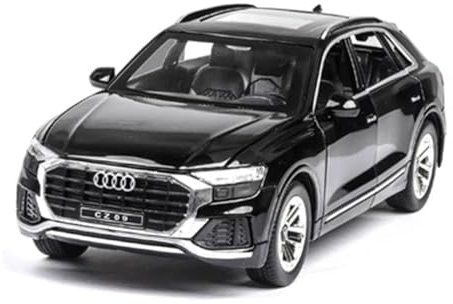 PIPJLCGE Druckgussfahrzeuge Motorfahrzeuge 1:24 for Audi Q8 SUV Miniatur-Reibungskraft-Modellauto, Simulation, Statisches Automodell Aus Legierungsdruckguss Fertiges Modellauto(Size:Black)
