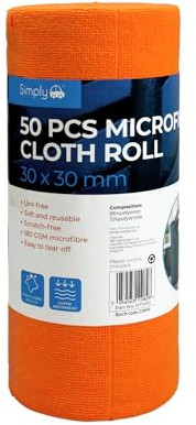 Simply Auto Rouleau de 50 Chiffons Microfibre 30 x 30 m MTW50
