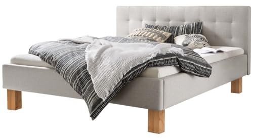 Hasena Polsterbett Noemi Wildbuche | Stoff grau 180x200