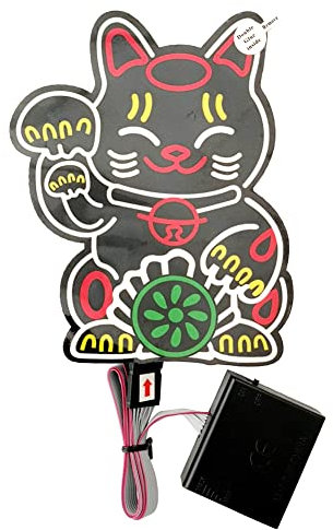 MRNHA Windschutzscheibe Fortune Lucky Kitty Auto LED-Lichtsichere Aufkleber für JDM Glow Panel DekorationszubehöR
