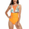 Bikini High Waist Damen SmaragdgrüN Badeanzug für Damen, V-Ausschnitt, Netzstoff, Strandbadeanzug, Monokinis Meerjungfrauenflosse Damen Swimming Suits Women Badeanzug Mit Bein Triangel (Orange, M)