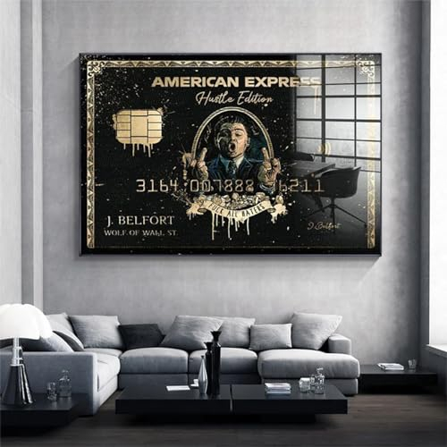 YXLUJYYI Leinwandbild, Filmplakat, Motiv: Wolf von Wall Street Graffiti Financial Tycoon, 58 x 78 cm, ungerahmt