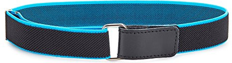 Ladeheid Kinder Gürtel Ohne Schnalle Elastischer Kindergürtel für Jungen und Mädchen 0-15 Jahre 32-90 cm P15 (Schwarz/Blau, 8-15 Jahre)