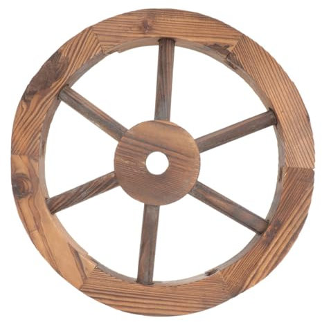 IWOWHERO Holzräder Für Wanddekoration Wagenrad-dekor Aus Natürlichem Holzmaterial Für Außenbereich Und Innenraum Rustikales Vintage-wandornament