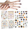 Halloween Nail Wraps, Halloween Nail Stickers 5PCS 3D Cartoon Skull Evil Goth Nail Stickers Self-Adhesive Halloween Nail Wraps Waterproof Halloween Decals for Nails, Goth Nail Stickers