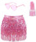 Set da 1 Pezzi, Gonna con Paillette, da Donna, per Danza del Ventre, con Brillantini e Occhiali, per Carnevale, Gonna da Donna, Rosa, Taglia Unica