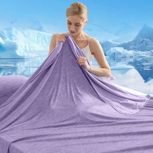Marchpower Cooling Blanket, Arc-chill 3.0 Cooling Fiber Summer Blankets, Q-Max>0.5 Double-sided Lightweight Cool Blanket for Night Sweats Adult Kids Hot Sleeper, Breathable&Comfort, 150x200cm, Purple