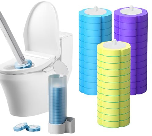 Disposable Toilet Brush, 2025 New Disposable Toilet Cleaning System, Toilet Brush, Disposable Replacement Brush Head Toilet Brush Set for Loo Bathroom Lavatory Restroom (3 scents*18)