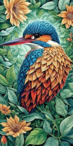 Paint by Numbers for Adults Children Beginners, Flower Bird Canvas Paint by Numbers for Kits, With Paint Brushes Acrylic Pigment Drawing Paintwork, Hobbies for Adults Women Room Decor 80x160cm S-221