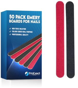 50 Pack Professional Podiatry Emery Boards for Nails – Reinforced, Durable & Lightweight – Dual Grit Precision Nail Buffers | Acrylic, Gel & Natural Nails